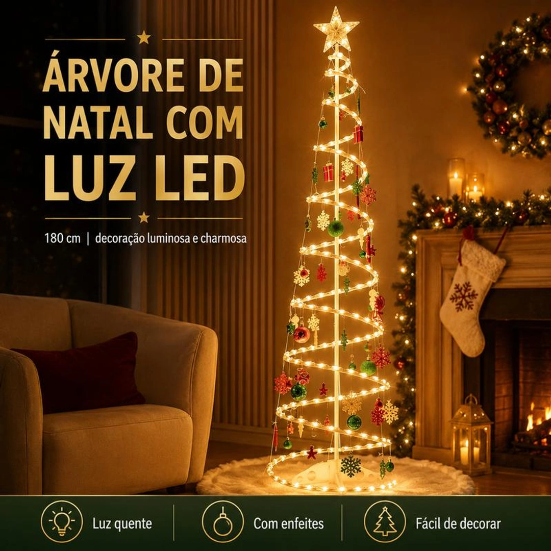 Árvore espiral LED · 1,80 m